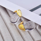 Pendientes de Clavo Gota de Agua Transparente oro
