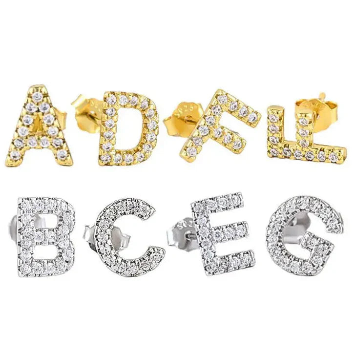 Boucles d'oreilles initiale - lettre