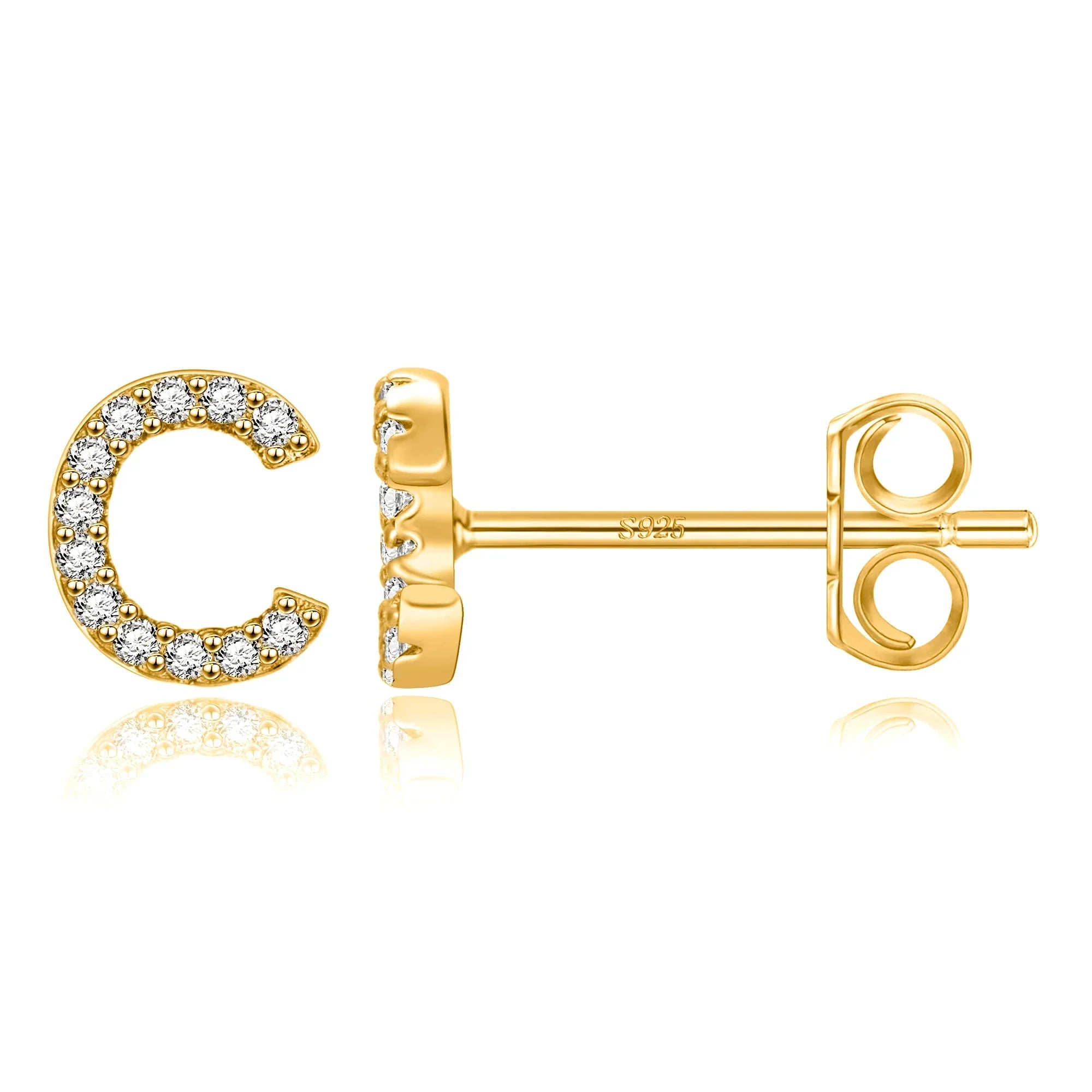 Boucles d'oreilles initiale - lettre