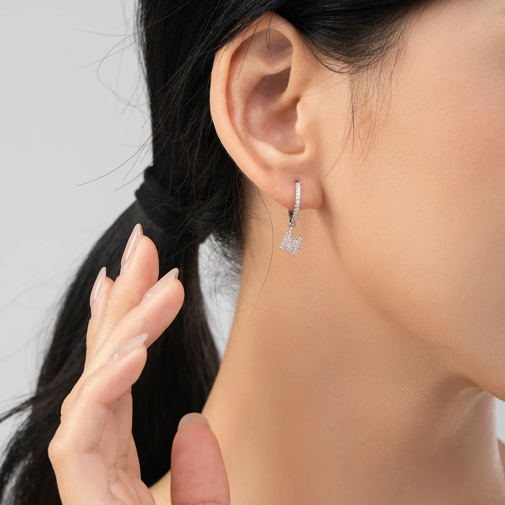 Boucles d'oreilles initiale - lettre