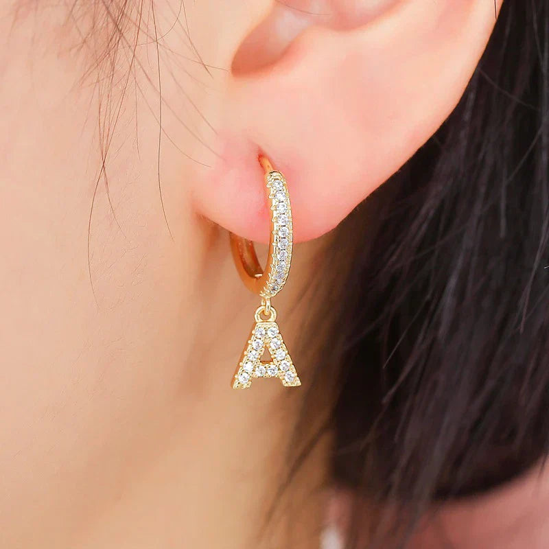 Boucles d'oreilles initiale pour femme - lettre