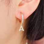Boucles d'oreilles initiale pour femme - lettre