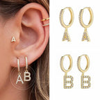 Boucles d'oreilles initiale pour femme - lettre