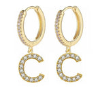 Boucles d'oreilles initiale pour femme - lettre