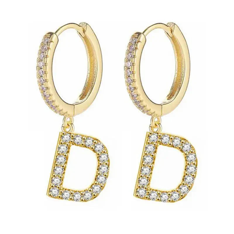 Boucles d'oreilles initiale pour femme - lettre
