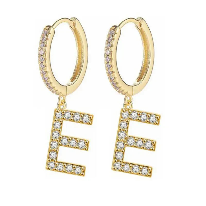 Boucles d'oreilles initiale pour femme - lettre