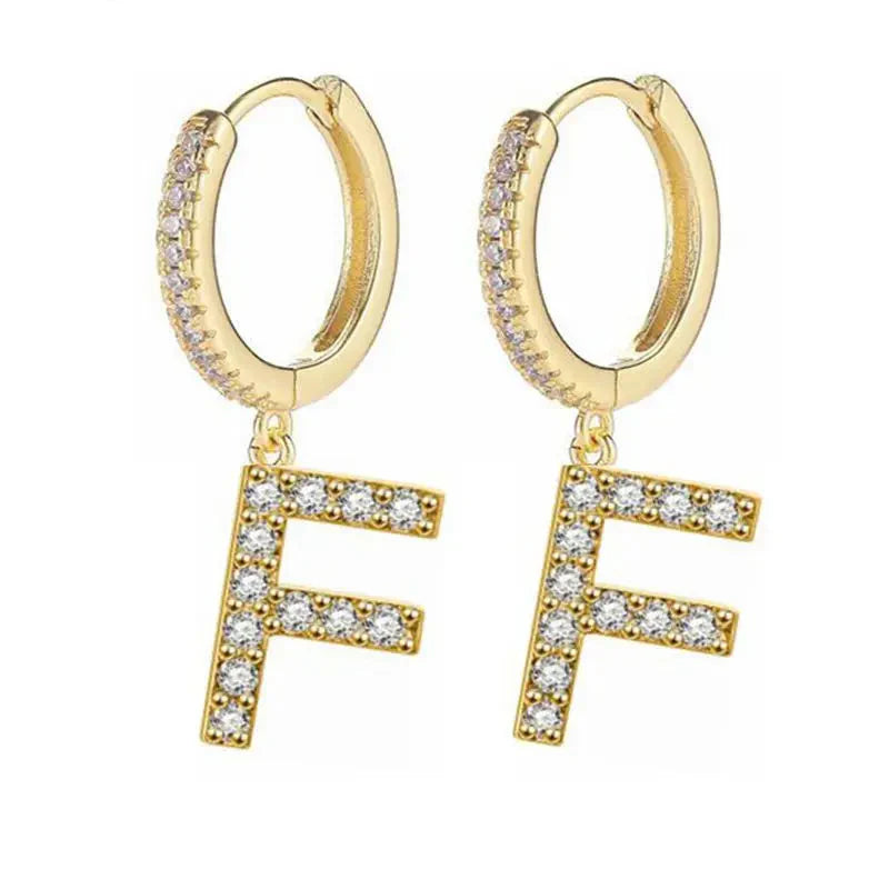 Boucles d'oreilles initiale pour femme - lettre