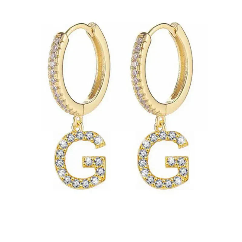 Boucles d'oreilles initiale pour femme - lettre