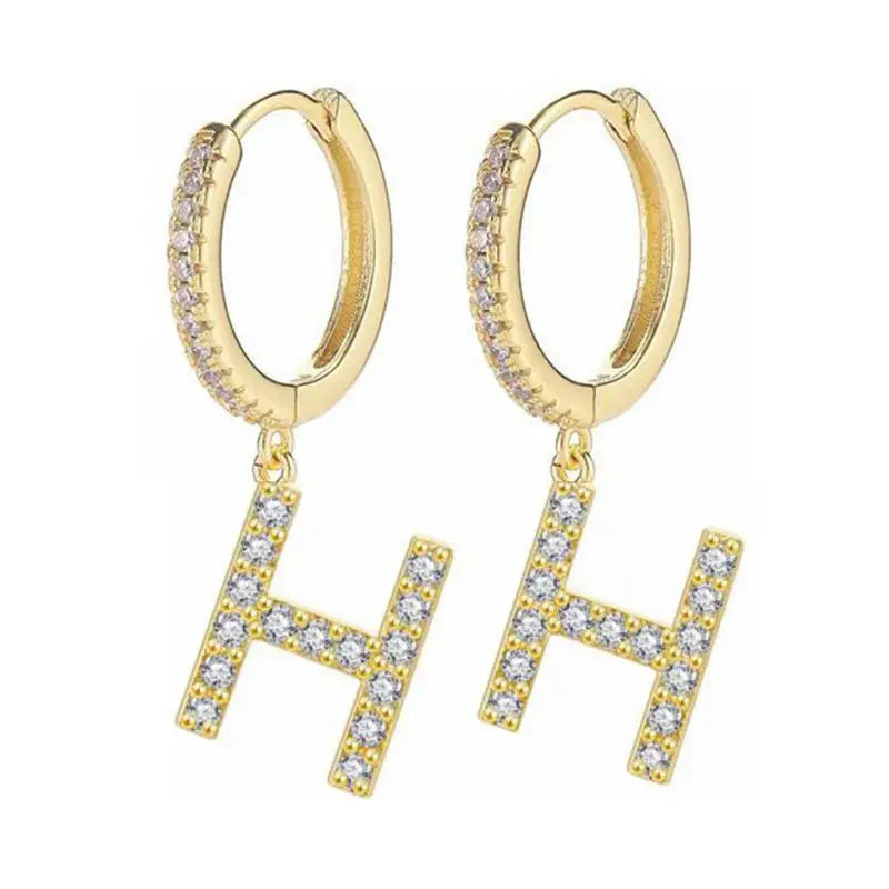 Boucles d'oreilles initiale pour femme - lettre