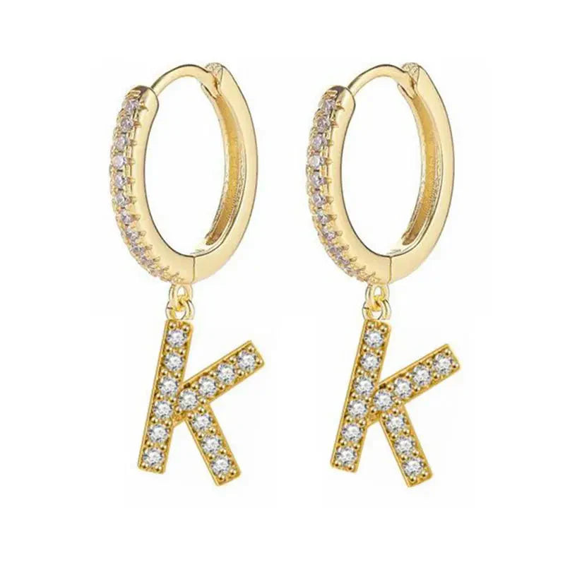 Boucles d'oreilles initiale pour femme - lettre