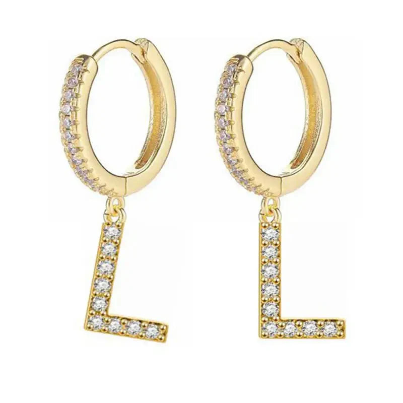Boucles d'oreilles initiale pour femme - lettre