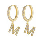 Boucles d'oreilles initiale pour femme - lettre