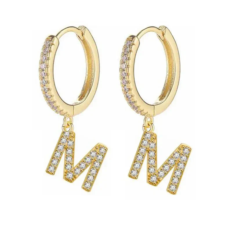 Boucles d'oreilles initiale pour femme - lettre