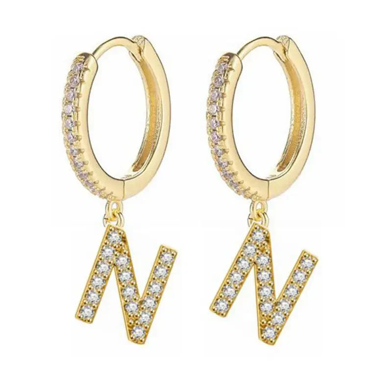 Boucles d'oreilles initiale pour femme - lettre