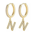 Boucles d'oreilles initiale pour femme - lettre