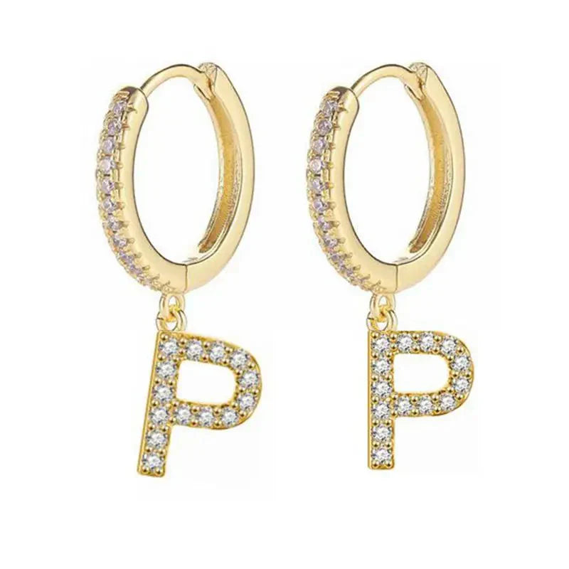 Boucles d'oreilles initiale pour femme - lettre