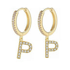 Boucles d'oreilles initiale pour femme - lettre