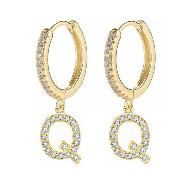 Boucles d'oreilles initiale pour femme - lettre