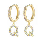 Boucles d'oreilles initiale pour femme - lettre