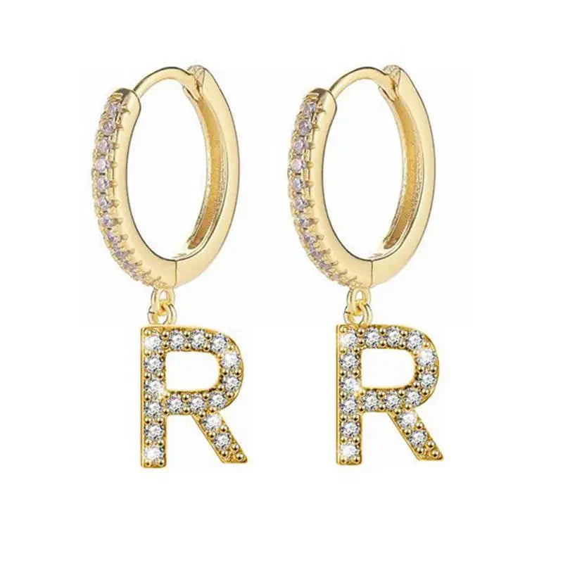 Boucles d'oreilles initiale pour femme - lettre