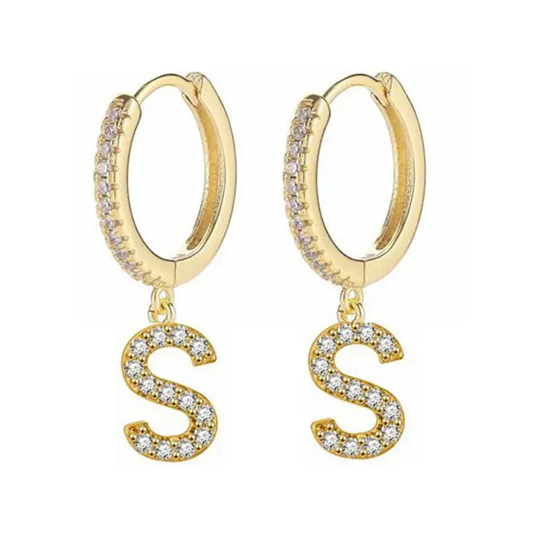 Boucles d'oreilles initiale pour femme - lettre