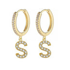 Boucles d'oreilles initiale pour femme - lettre