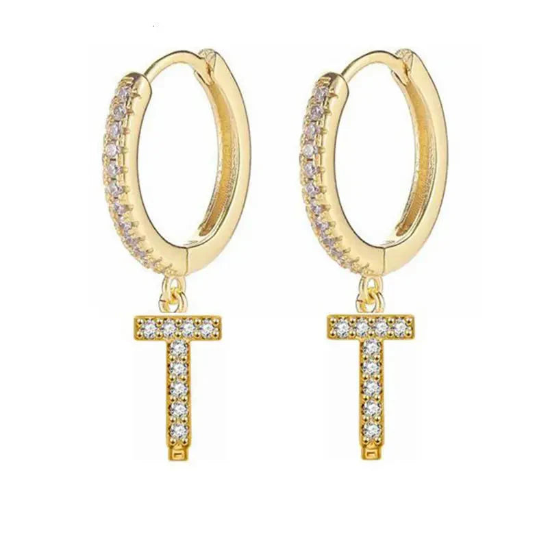 Boucles d'oreilles initiale pour femme - lettre