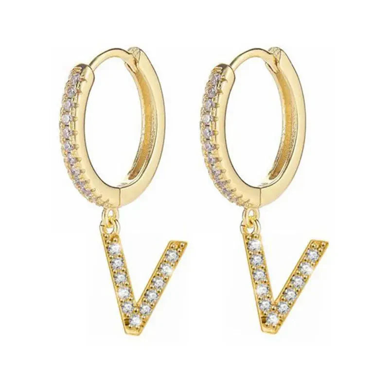 Boucles d'oreilles initiale pour femme - lettre