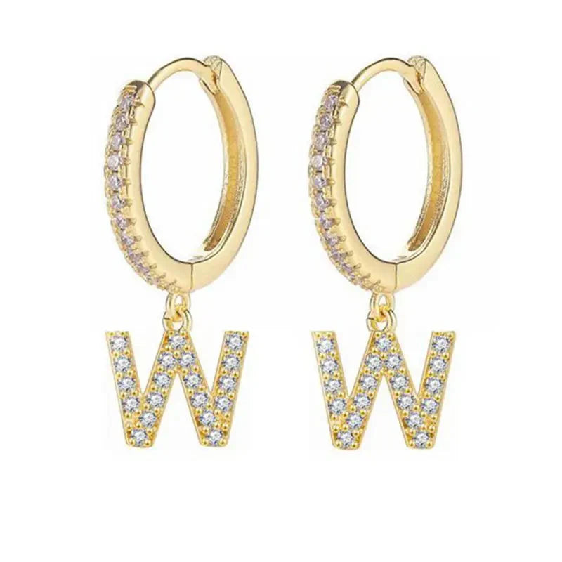 Boucles d'oreilles initiale pour femme - lettre