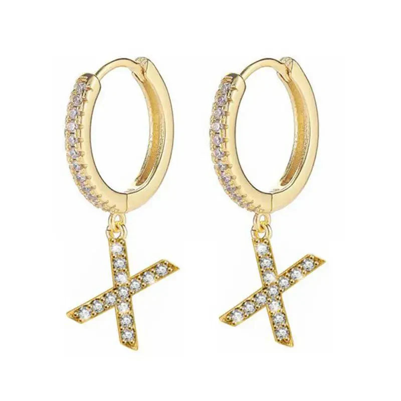 Boucles d'oreilles initiale pour femme - lettre