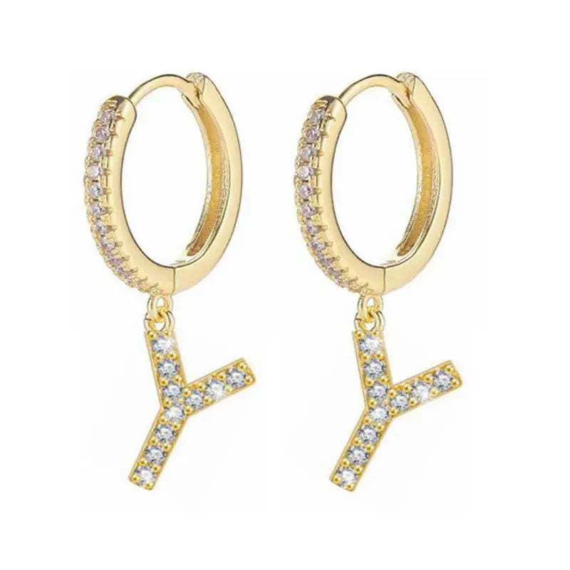 Boucles d'oreilles initiale pour femme - lettre