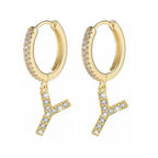 Boucles d'oreilles initiale pour femme - lettre