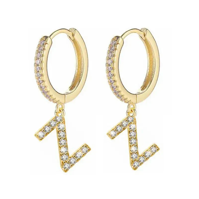 Boucles d'oreilles initiale pour femme - lettre
