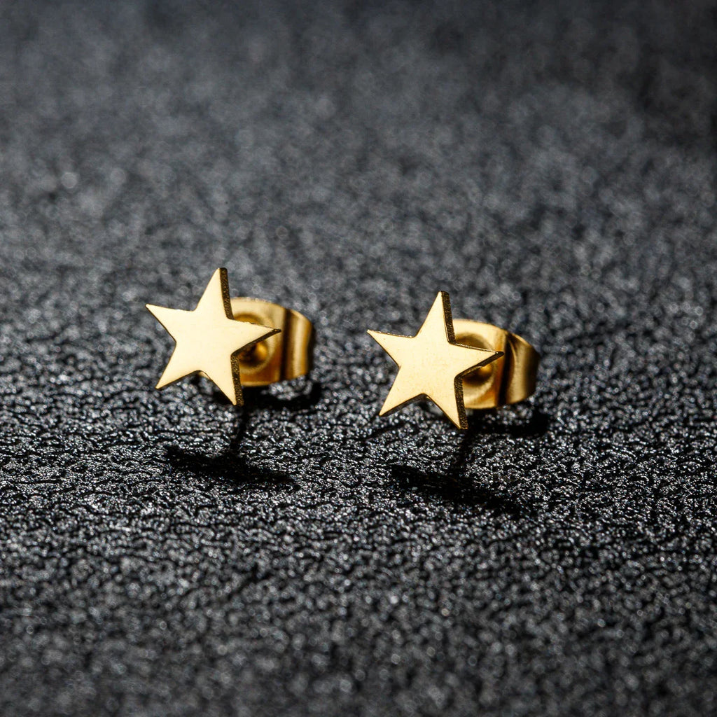Pendientes Ligeros Clavo Estrella oro
