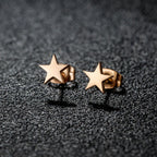Pendientes Ligeros Clavo Estrella oro rosa