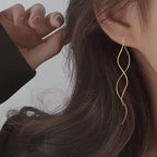 Pendientes largos de plata o oro
