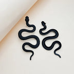 Pendientes Largos Serpiente negro