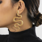 Pendientes Largos Serpiente oro