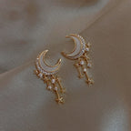 Pendientes Luna y Estrellas Oro & Diamantes