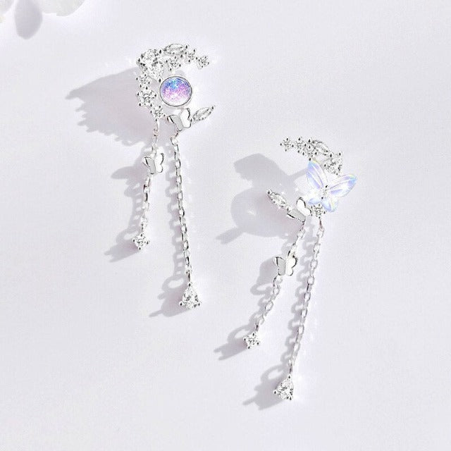 Pendientes Luna y Mariposas