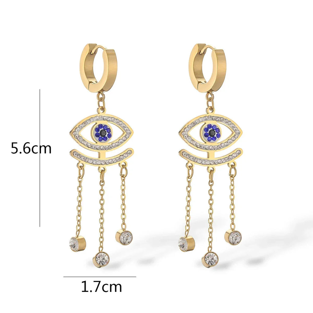 Pendientes Ojo Malo Azul Largos