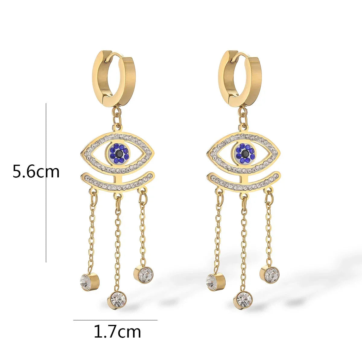 Pendientes Ojo Malo Azul Largos
