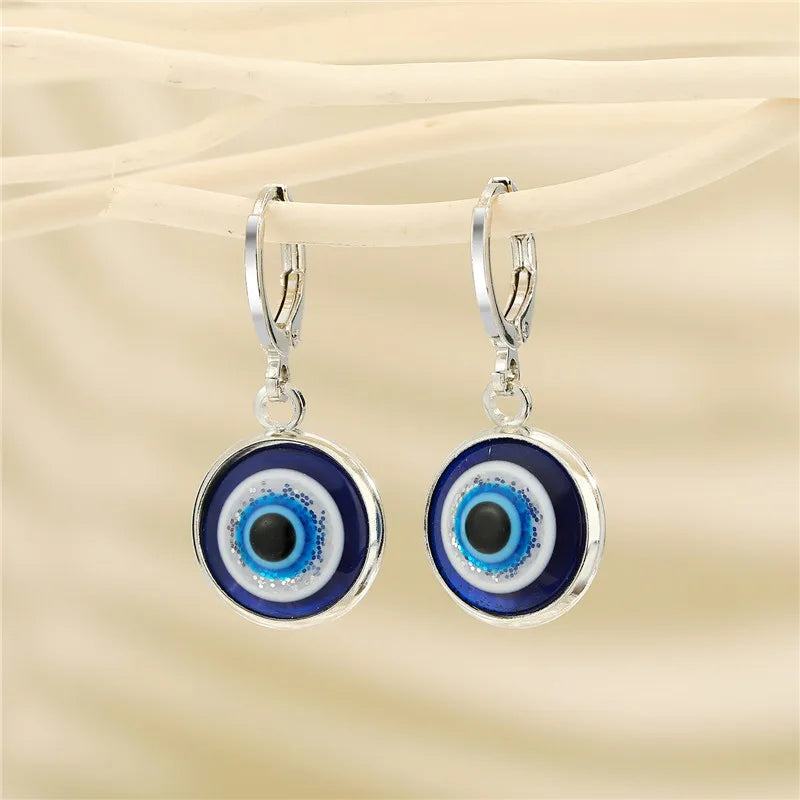 Pendientes Ojo Malo Azul Redondos