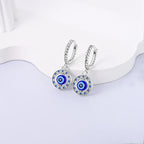 Pendientes Ojo Malo Azul Redondos y Perlas