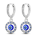 Pendientes Ojo Malo Azul Redondos y Perlas