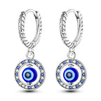 Pendientes Ojo Malo Azul Redondos y Perlas