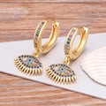 Pendientes Ojo Malo Azul Zirconia Estilo Bohemio