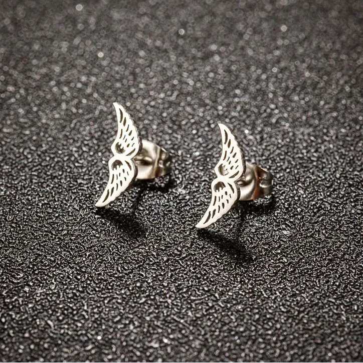 Boucles d'oreilles minimalistes ailes d'ange