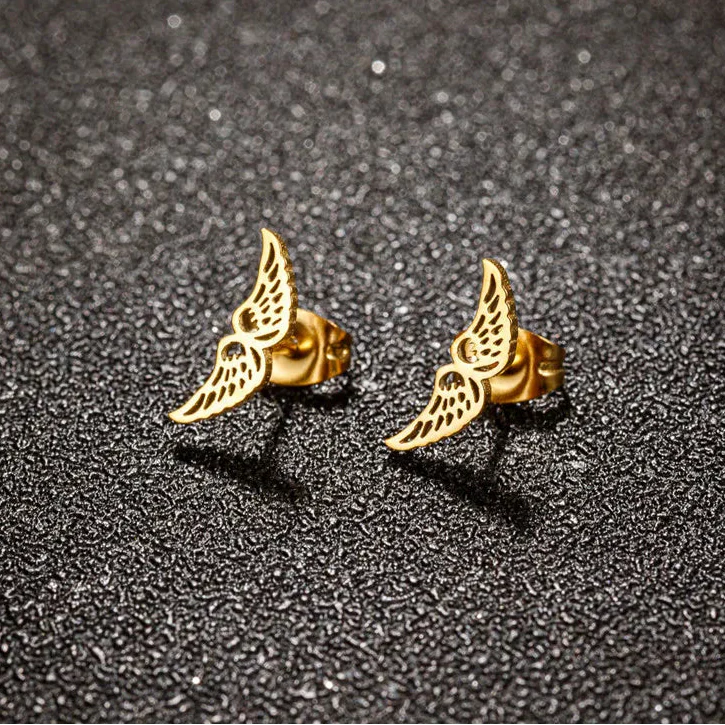 Boucles d'oreilles minimalistes ailes d'ange