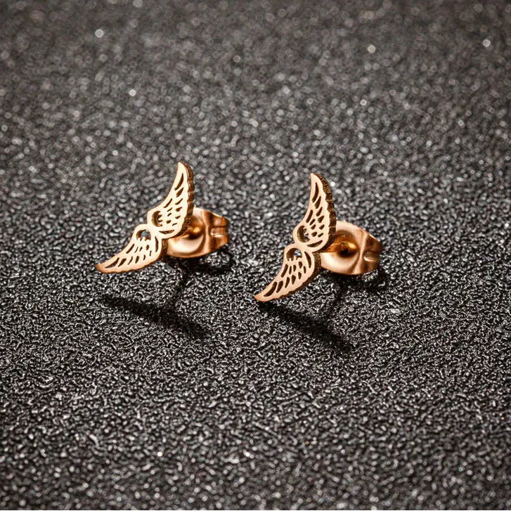 Boucles d'oreilles minimalistes ailes d'ange